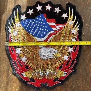 HUGE USA EAGLE W REFLECTIVE STARS PATCH JBP53 american flag patches eagles NEW